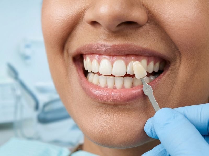 Bright white smile after professional teeth whitening treatment